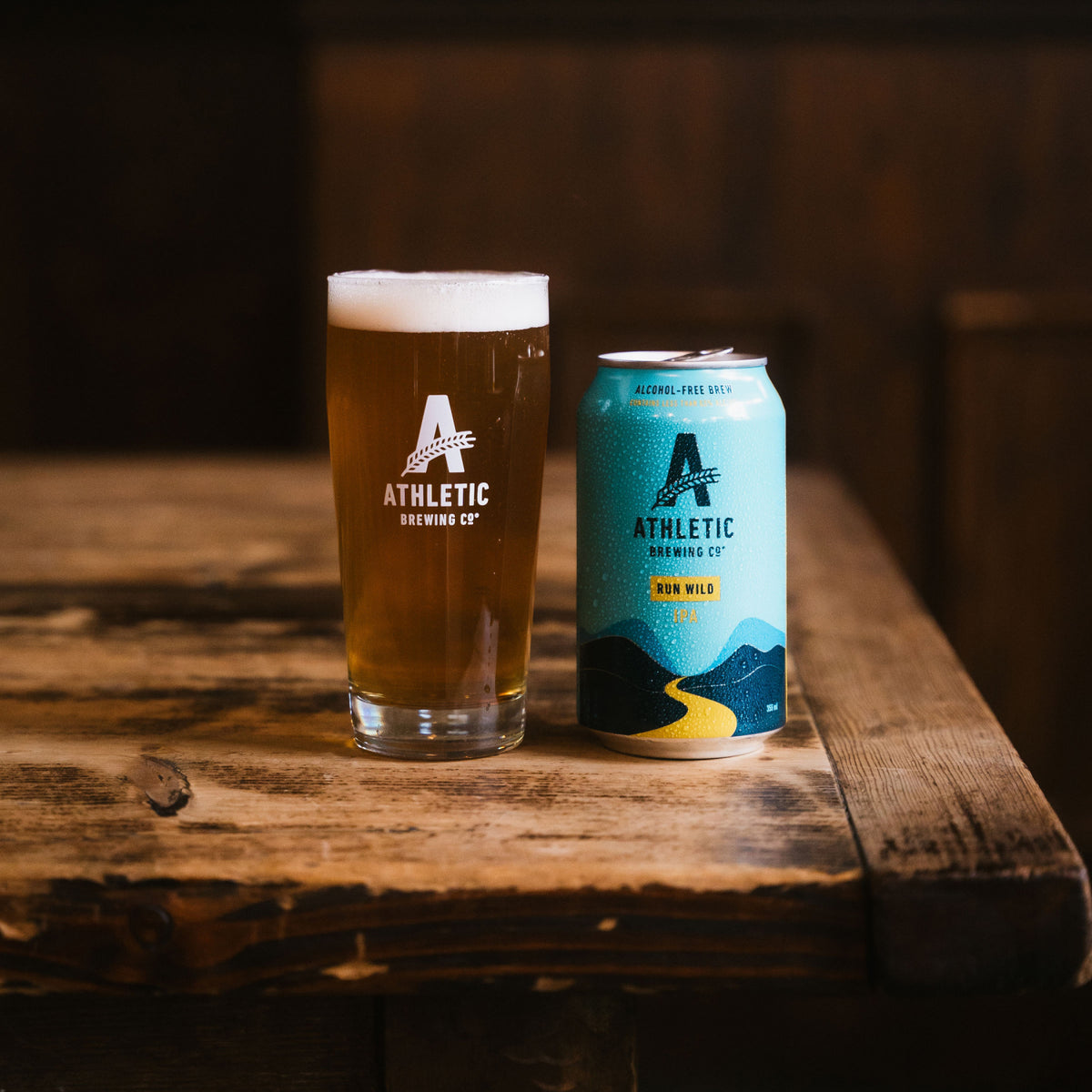 Run Wild can next to glass